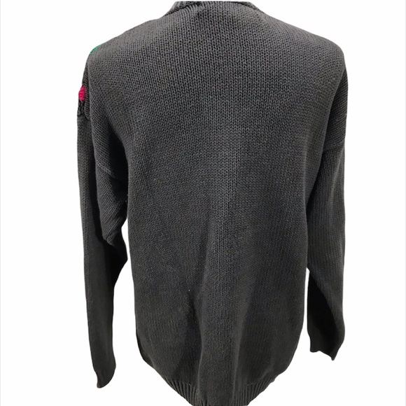 Chaus 80’s Crew Neck Sweater, Gray, Multi Color - Picture 2 of 8